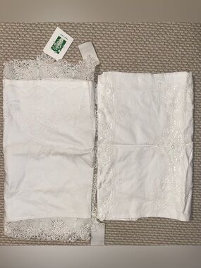 New Paper White King Size Hand Embroidery White Pillow Sham Case set of 2